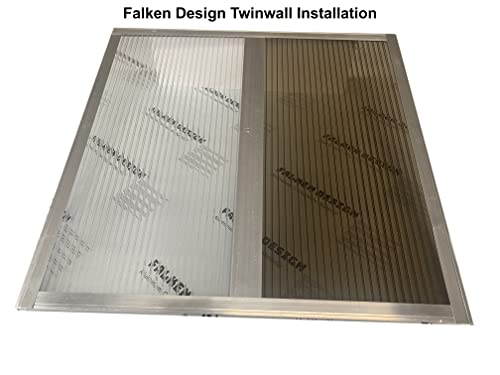 Falken Design 12 em x 24 polegadas x 1/4 em folha de policarbonato de parede dupla transparente