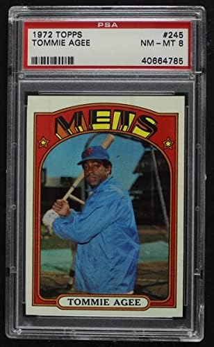 1972 Topps # 245 Tommie Agee New York Mets PSA PSA 8,00 Mets