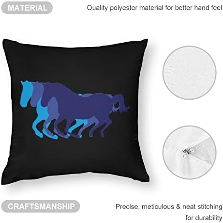 Cavalos de corrida retrô tampas de travesseiro com almofadas de travesseiro quadrado com zíper protetor para sala de estar de sofá de cama