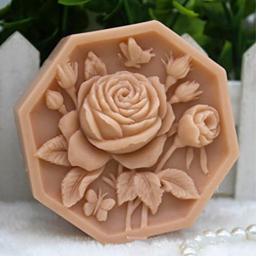 Molde de sabão flor rosa flor borboleta molde molde artesanato moldes feitos à mão molde de sabão