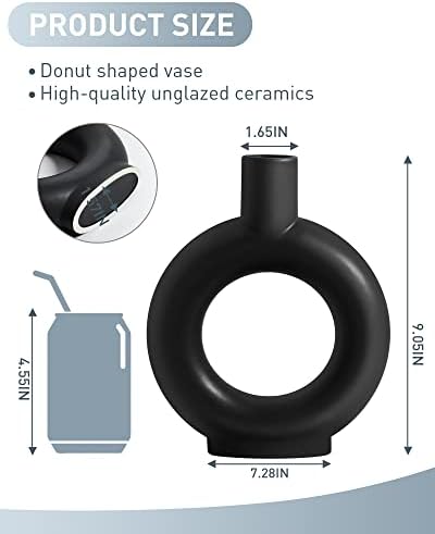Gunlar Modern Black Ceramic Vas