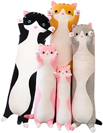 Travesseiro de pelúcia de gato de gato de gato macio, travesseiro de almofada de animal de pelúcia de pelúcia