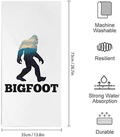 Toalhas de mão Bigfoot Face e pano de lavagem corporal pano macio com fofos impressos para o banheiro