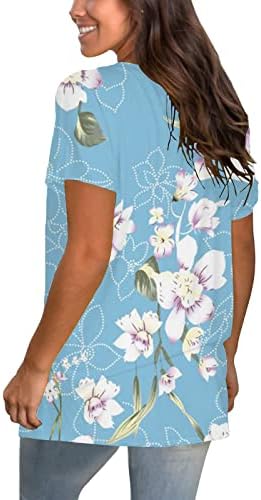 Camiseta de algodão de verão no outono para feminino 2023 manga curta v pescoço gráfico imprimir