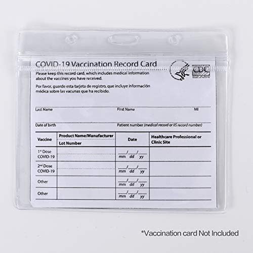 Protetor de cartão de vacinação de 3pack CDC, registro de imunização de 4 x 3 polegadas, suporte para cartão