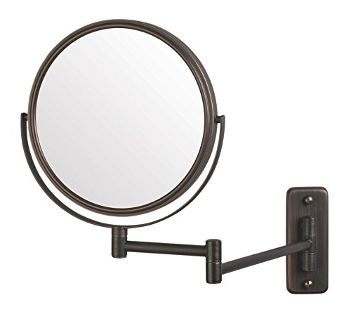 Jerdon espelho de maquiagem de parede de dois lados-espelho de maquiagem com ampliação de 5x e braço