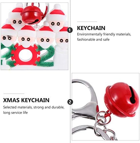 Soimiss 6pcs desenho animado de Natal Pingentes de chaves de chaves criativas para suspender os chaveiros pendurados