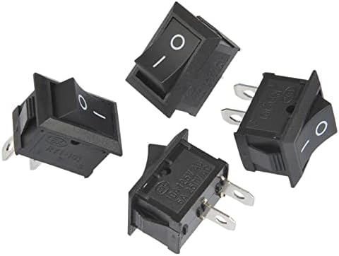 Chave de balanço YUZZI 5pcs Black Push Button Mini Switch 6A-10A 250V KCD1-101 2PIN Snap-in On/Off Rocker
