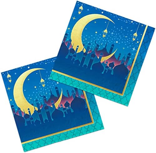 Ramadã Eid Mubarak Party fornece guardanapos guardanapos de papel descartáveis ​​com estampagem de