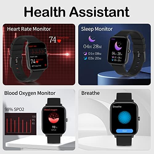 Besrfit Smart Watch, relógio de fitness de 1,71 '' com frequência cardíaca/oxigênio no sangue/rastreamento