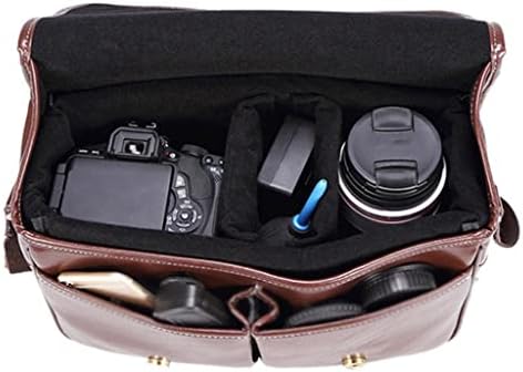 ZJHYXYH Câmera fotográfica de moda elegante Retro PU Casal Bolsa de caixa à prova d'água Mensageiro DSLR bolsa