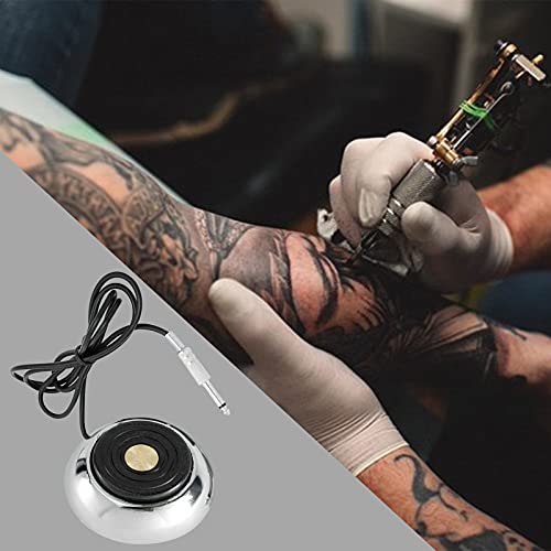 Interruptor de pedal do pé de tatuagem - Emalla redondo em aço inoxidável Tattoo Machine Pedal