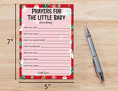 Cartões de jogo para chá de bebê, orações para jogos de bebê, cartões de festa de Natal para meninos