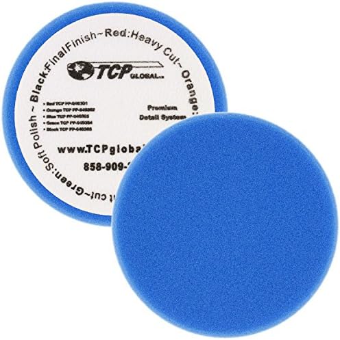 TCP Global 6.5 Blue Light Cut Foam Polishing Pad & 6 Gancho de polimento flexível de polimento de