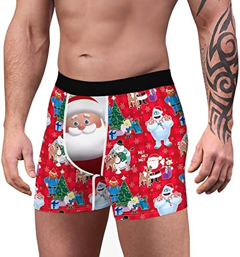 Neferlife Christmas Briefs for Men Pack, masculinos engraçados cuecas esportes respiráveis ​​respiráveis ​​brindes