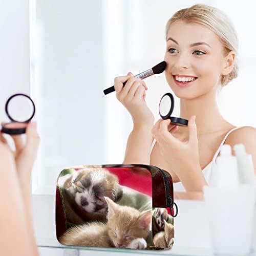 Bolsa de higiene pessoal, maquiagem de maquiagem para homens, homens de cão de natal, gato de cão de