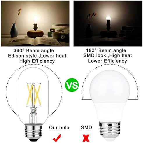 Pacote de lâmpada T10 LED 4W = 40W Luz do dia 5000k E26 Bulbo Edison 400lm e T14 LED BULBO 6W = 60W