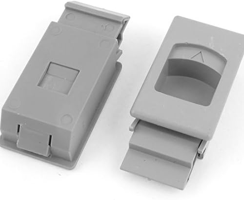 Aexit Janela Porta do armário de porta Hardware cinza Plástico cinza dentro de trava retângulo deslizante Fittings
