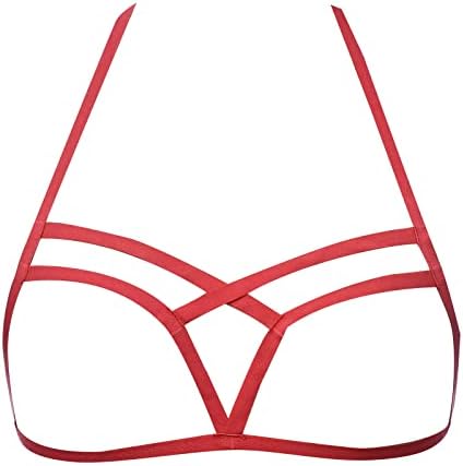 Bra de gaiola de tiras sexy para mulheres oca arnês lingerie elástica com sutiã de gaiolas de gaiola bondage