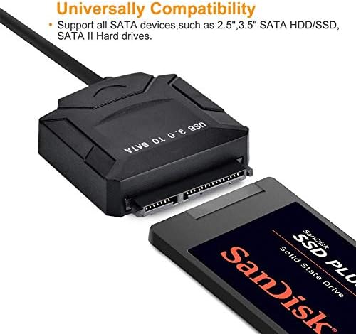 Conectores SATA Cabo USB 3.0 a 3,5 polegadas Adaptador SATA Cabo de 2,5 polegadas Externo HDD SSD Disco rígido