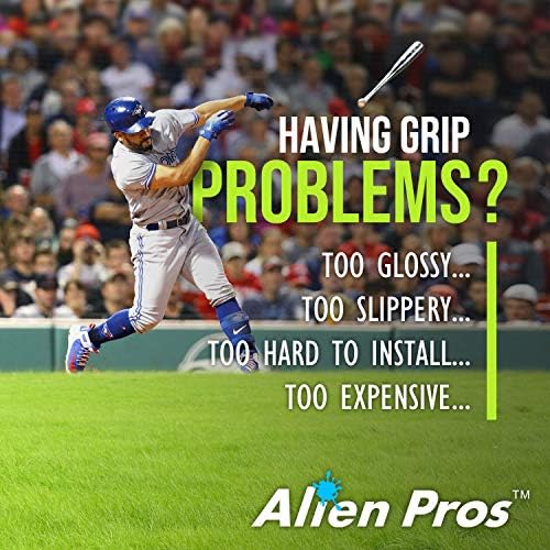 Alien Pros Bat Bat fita para beisebol - 1,1 mm de pré -cort e fita profissional Feel Bat - Substituição
