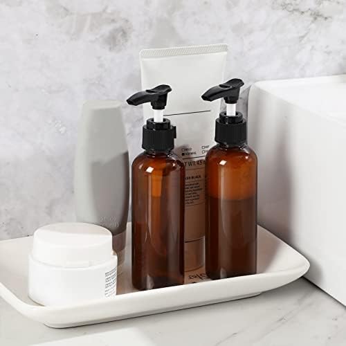 Pretyzoom Travel Shampoo Garrafas 4pcs garrafas plásticas com dispensador de bombas garrafas de viagem transparentes