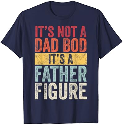 Mens, não é um corpo de pai, é uma figura paterna, fanática retro vintage, camiseta de manga curta