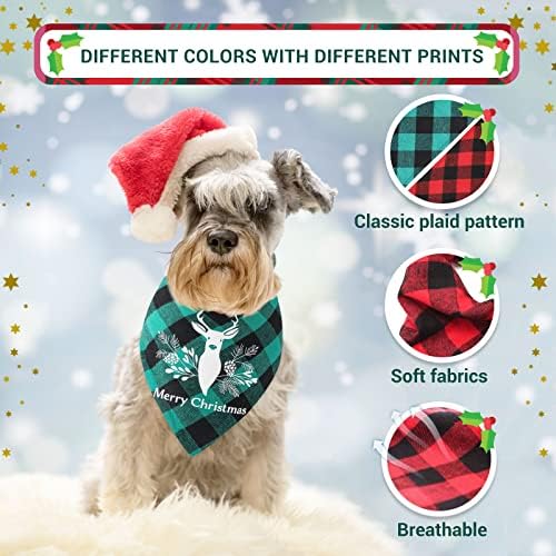 Bandanas de cães de Natal de Petleso, 2 pacotes de bandanas de Natal para cães Costume de Natal para cães de cães