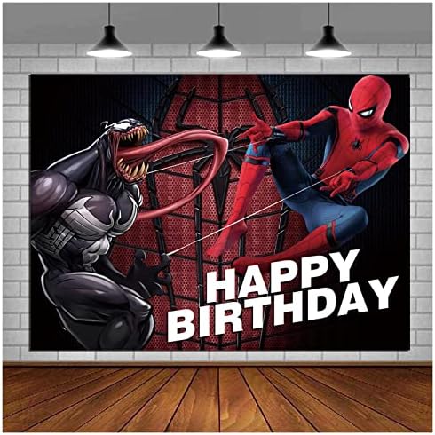 Super -herói spiderman tema feliz aniversário fotografia cenário de 5x3ft hero hero de photo background