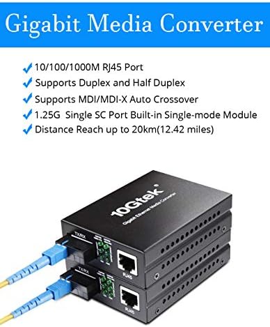 Conversor de mídia SC de modo único BIDI Gigabit, conversor de fibra para Ethernet de 10/10/11000m,