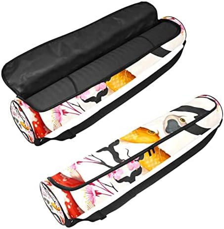 Saco de tapete de ioga, peixe koi e sakura cereja exercício de ioga transportadora de tape