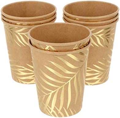 Toyandona 8pcs de papel descartável xícara de palmeira bronzeamento de bebidas frias de bebidas frias