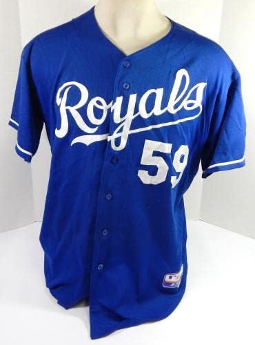 Kansas City Royals Mike Giovenco 59 Game usado Blue Jersey Ext St BP 50 DP39042 - Jogo usado MLB Jerseys