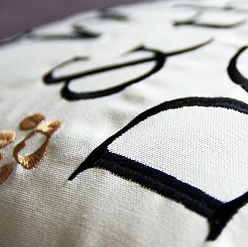 Capa de travesseiro de arremesso bordado dedopowado, quadrado 18 polegadas de lona de lona à capa de travesseiro