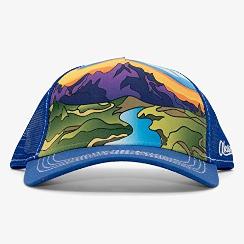 Aksels Abstract Summer Mountain Low Pro Trucker Hat para adultos - Feito com materiais altos premium