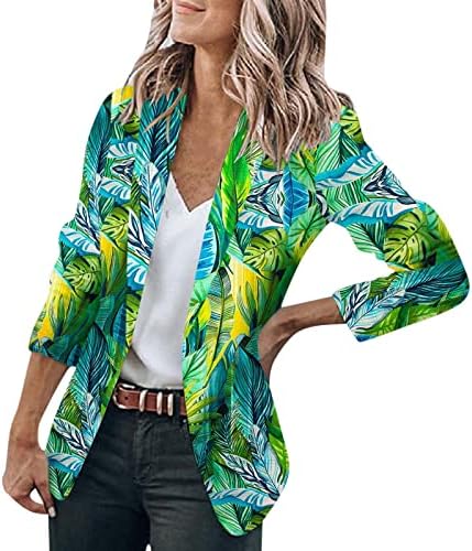 Jackets Blazer para mulheres Casual Casual Elegante Cardigã Front Open With Pockets Work Office Blazer