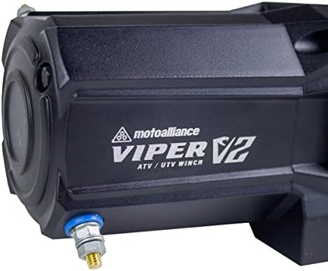 MotoAllance Viper V2 ATV/UTV WINCH 6000LB - 40 pés corda preta, controle remoto sem fio