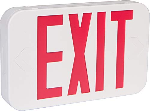 Morris Products LED Sign de saída - Tipo padrão - vermelho com alojamento branco - backup da