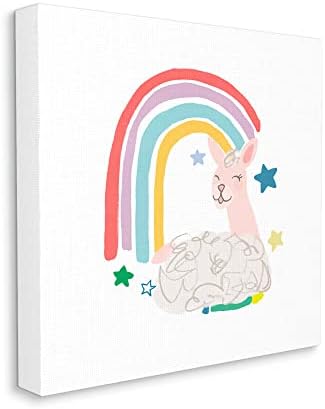 Stuell Industries Sheep Relaxing Sorrindo Rainbow Stars Adorável, Design de June Erica Vess