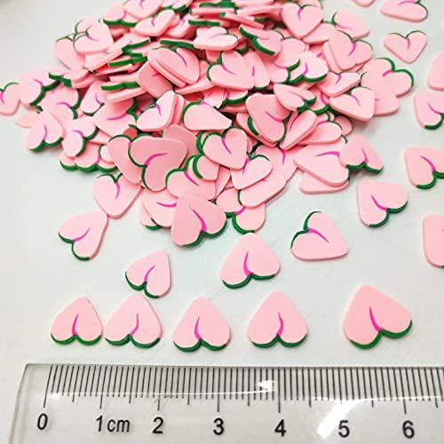 Shukele niantu109 20g/lote 1cm de argila de polímero de pêssego rosa para artesanato diy plástico klei lama partículas