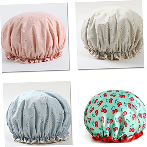 Bestoyard 2pcs Capéu de tampa de chuveiro de plástico para mulheres Cetin Sleep Bonnet Band Wide Hats