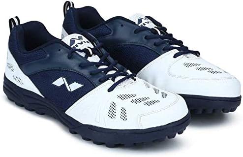 Sapatos de críquete esportivos NIVIA Caribe Mens Blue White Studs Size UK 10