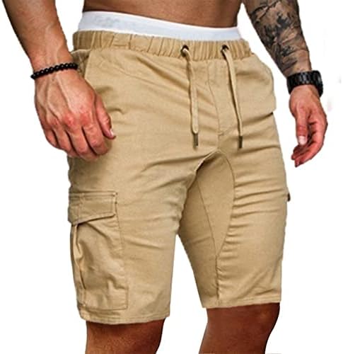 Carga de shorts masculinos, verão de verão casual ao ar livre de retalhos casuais bolsos de macacão esportes