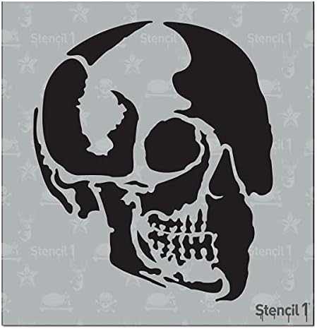 Estêncil de estêncil1 Perfil do crânio - Designs duráveis ​​e inspirados de qualidade premium perfeita para