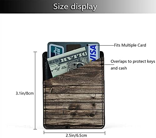 3m adesivo stick-on stick credit wallet phone capa bolsa bolso bolso de manga rústica velha madeira rubbe 1-2