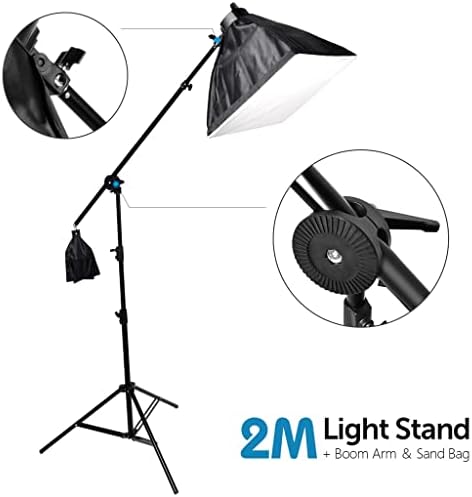 CLGZS Photo Studio SoftBox Studio Iluminação Kit de iluminação BOOM BRANCO DE LIGHT STAND STAND REFLECTOR