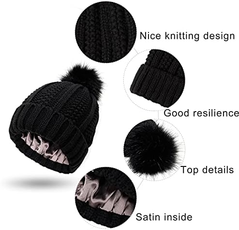 Para as mulheres tricotaram chapéus de boné quente com faux pom knit winter womens hat baseball taps mass