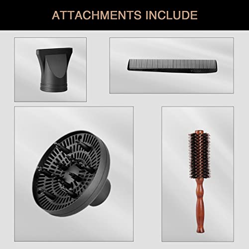 Secador de cabelo pró -iônico, secador de cabelo de confu, poderoso 1875watt com motor CA, secador de salão