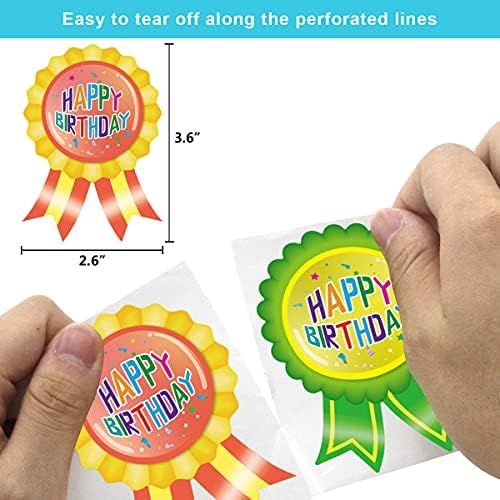 Adesivos de crachá de feliz aniversário para crianças coloridas 200pcs adesivos de aniversário rótulos Candy
