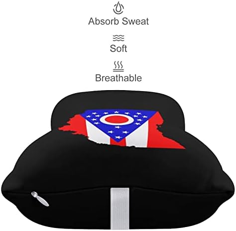 Mapa de bandeira de travesseiro de pescoço do carro de Ohio 2 PCs Cabeça de cabeça respirável Resto de descanso